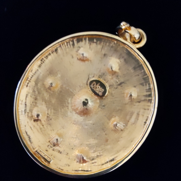 Joan Rivers Gold Green Purple Enamel Pendant - Picture 3 of 4